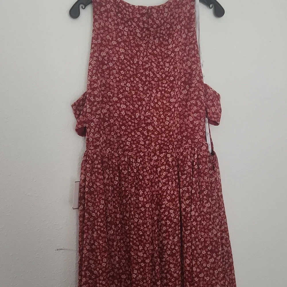 DAVID'S BRIDAL: NWT Floral Printed Chiffon A-Line Dress - Picture 8 of 9